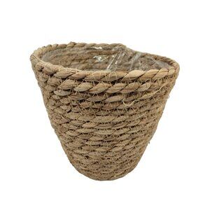 Round Seagrass Planter Basket Lined 7 inch